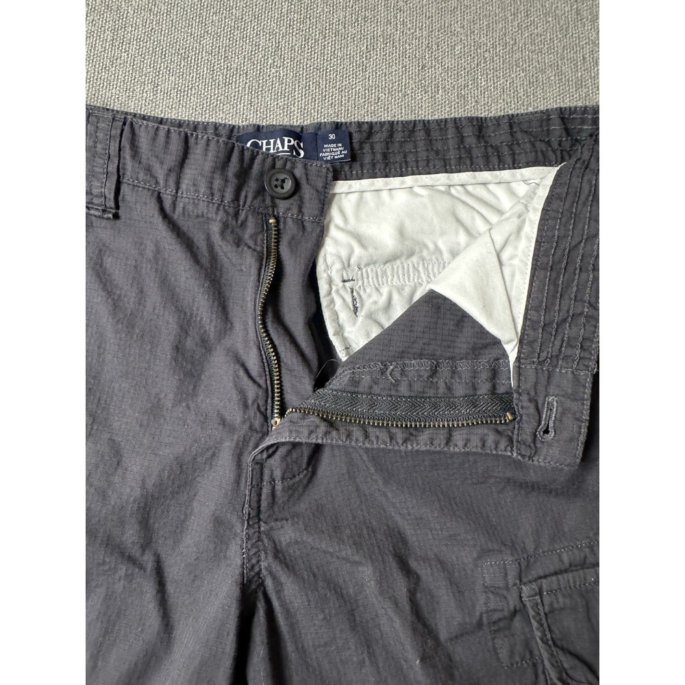 Chap's Men's Classic Gray Cargo Shorts Size 30 100% Cotton ,Outdoors, Hiking,USA - Picture 7 of 10